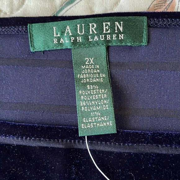NWT Ralph Lauren Velvet Navy Striped Top - Picture 4 of 6